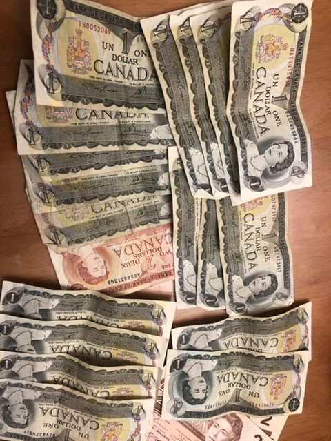 Old-Canadian-Bills-$1&$2